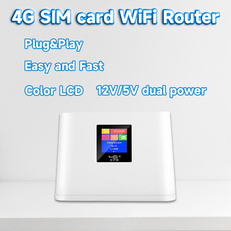 4G SIM ī  , ÷ LCD ÷, LTE 4G , ֽ RJ45  , 4G CPE, 12V, 5V , ޴ 